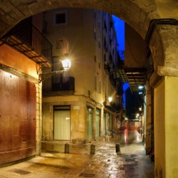 Rainy streets in Barcelona photo of rainy streets in Barcelona
