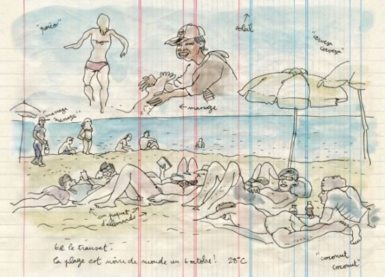 Barceloneta beach (Lapin Barcelona) Illustration of Barceloneta beach