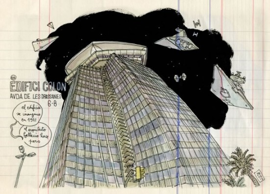 Edificio Colon (Lapin Barcelona) Illustration of Edificio Colon