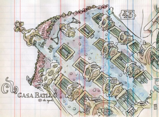Casa Batlló (Lapin Barcelona) Illustration of Casa Batlló