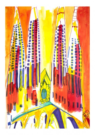 Sagrada Família by Laurie Nouchka Sagrada Família painting